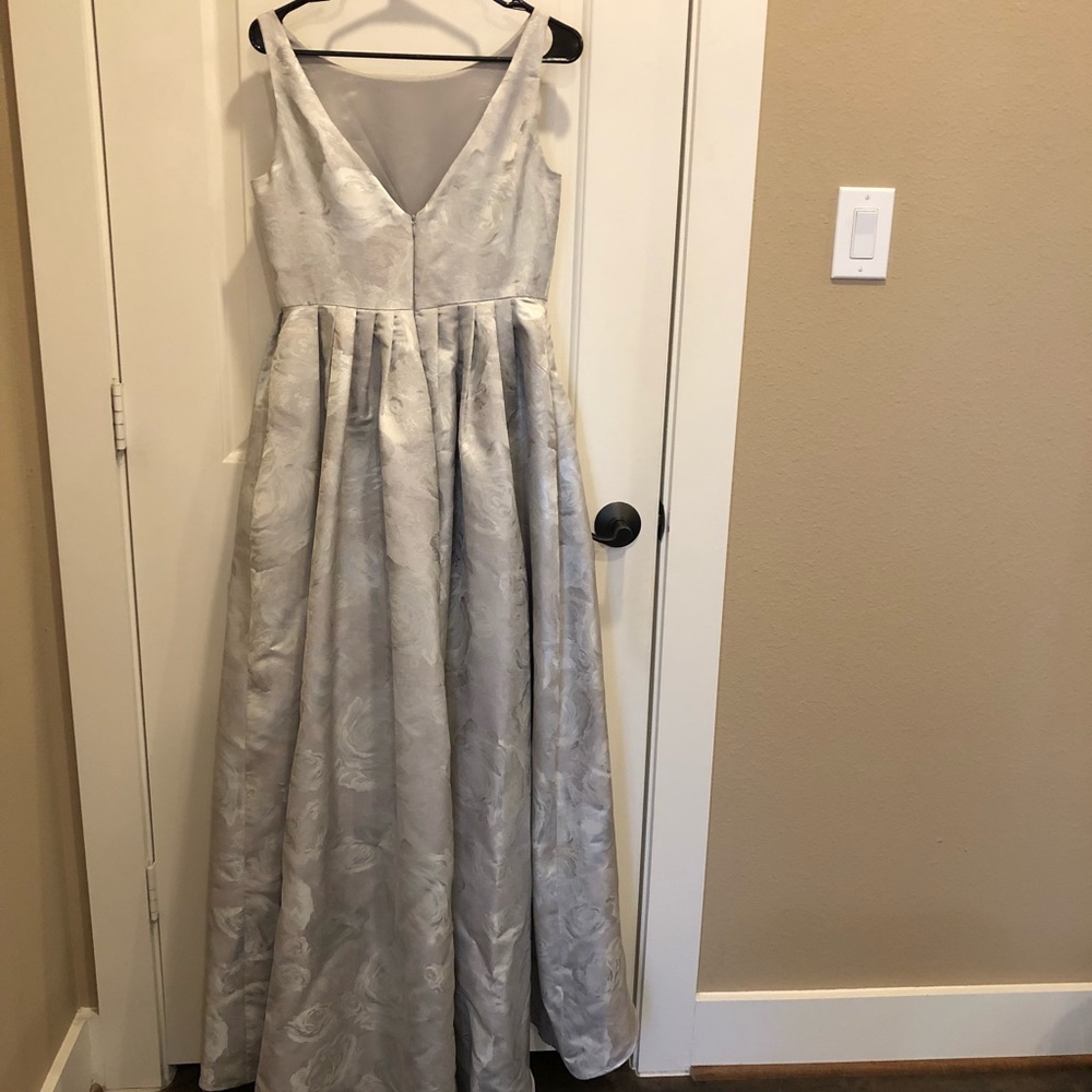 Silver evening gown